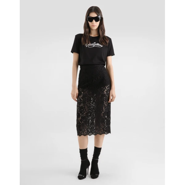 Dolce & Gabbana Jersey t-shirt with embroidery Top, view 2