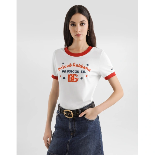 Dolce & Gabbana Jersey t-shirt with print Top, view 4