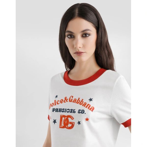 Dolce & Gabbana Jersey t-shirt with print Top, view 5