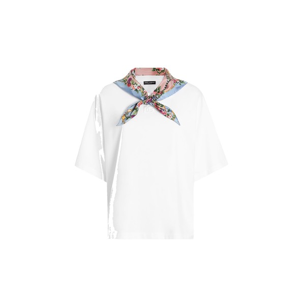 Dolce & Gabbana Jersey t-shirt with scarf and DG embroidery