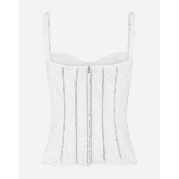 Dolce & Gabbana Lace lingerie bustier with straps Top, view 2