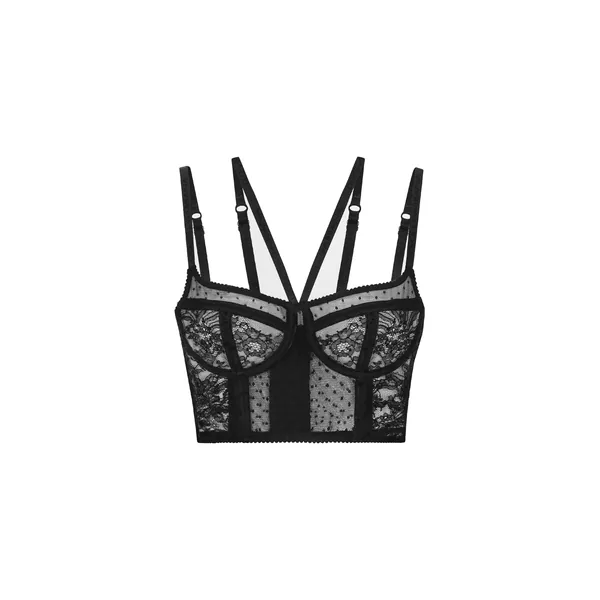 Lace lingerie bustier with straps