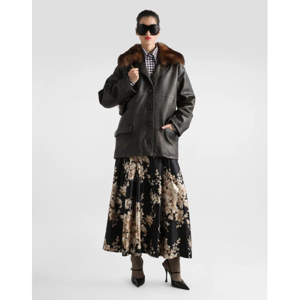 Dolce & Gabbana Leather jacket with fur collar, view 2