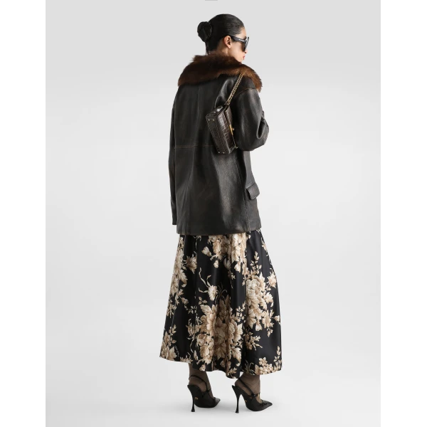 Dolce & Gabbana Leather jacket with fur collar, view 3
