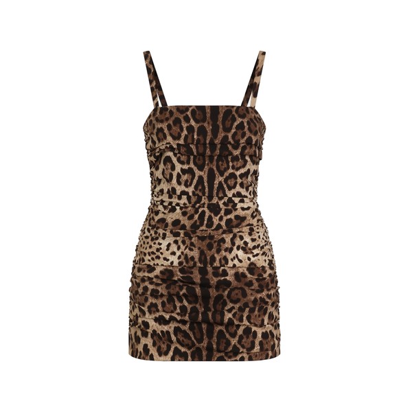 Dolce & Gabbana Leo-print charmeuse dress