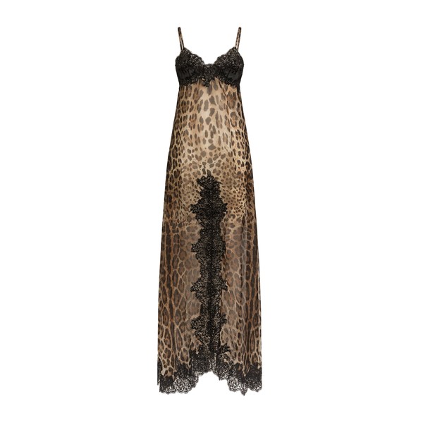 Dolce & Gabbana Leo-print chiffon slip dress