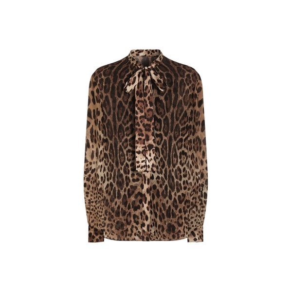 Dolce & Gabbana Leo-print georgette shirt