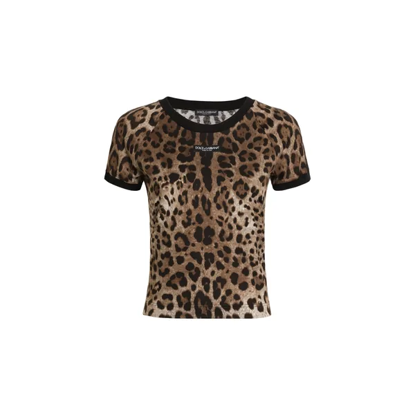 Leo-print jersey t-shirt