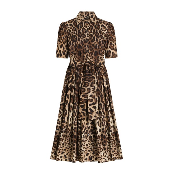 Dolce & Gabbana Leo-print poplin shirt dress