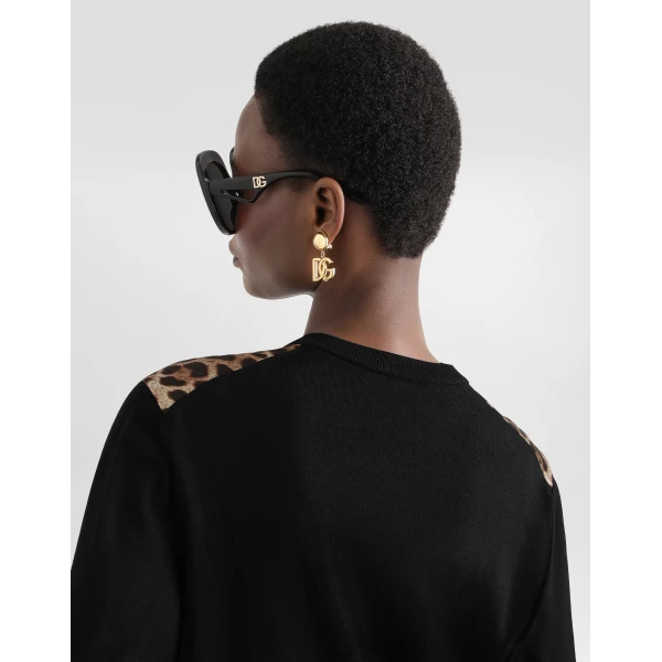 Dolce & Gabbana Leo-print wool cardigan, view 5