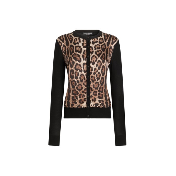 Dolce & Gabbana Leo-print wool cardigan