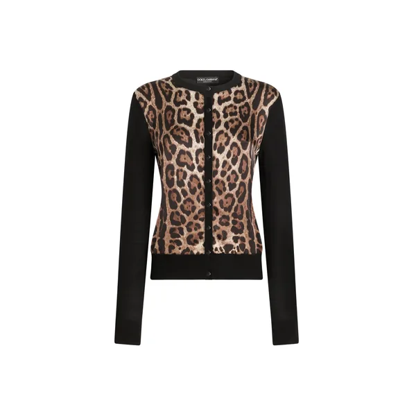 Dolce & Gabbana Leo-print wool cardigan