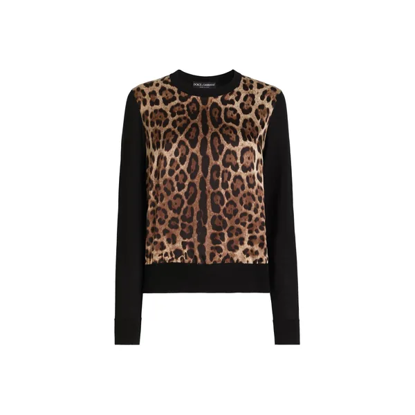 Dolce & Gabbana Leo-print wool pullover Knit