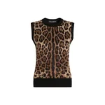 Dolce & Gabbana Leo-print wool top