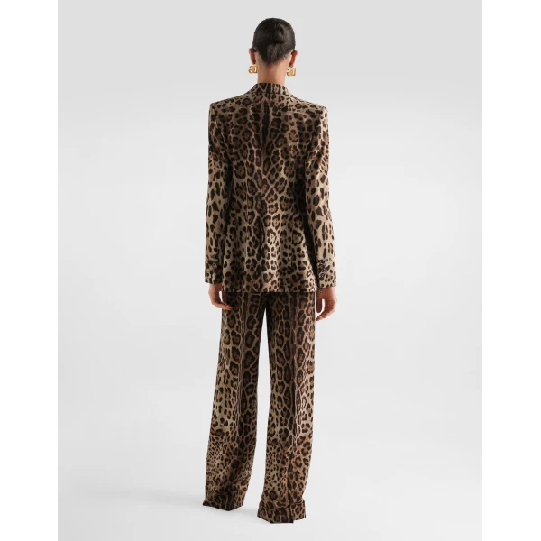 Dolce & Gabbana Leo-print wool trousers, view 3