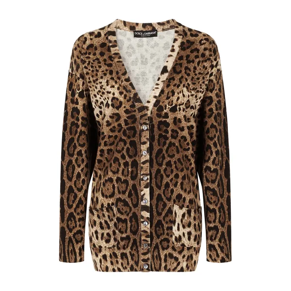 Dolce & Gabbana Leopard-print cashmere cardigan