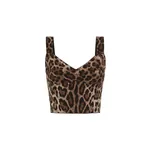 Dolce & Gabbana Leopard-print charmeuse bustier top