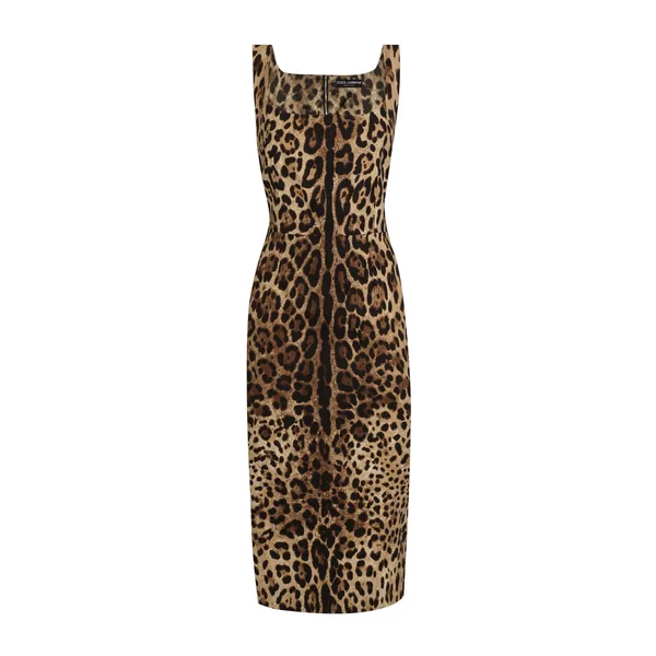 Dolce & Gabbana Leopard-print charmeuse midi dress