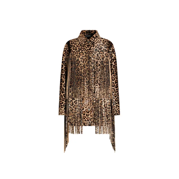 Dolce & Gabbana Leopard-print fringed jacket