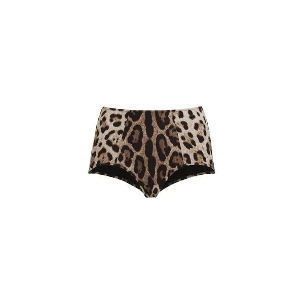 Dolce & Gabbana Leopard-print high-waisted bikini bottoms