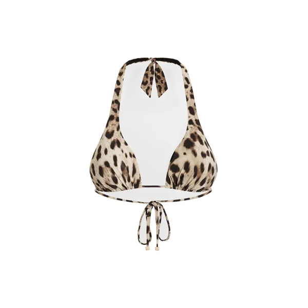 Dolce & Gabbana Leopard-print padded triangle bikini top