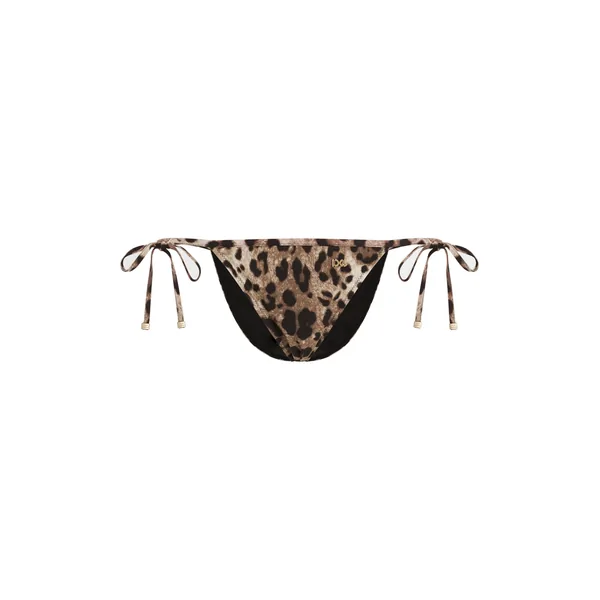 Dolce & Gabbana Leopard-print string bikini bottoms