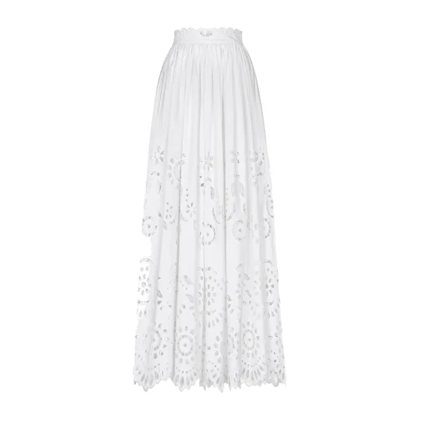 Dolce & Gabbana Long cotton circle skirt with cut-out detailing