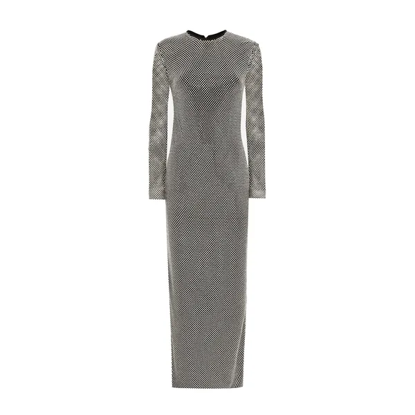 Long crystal mesh dress