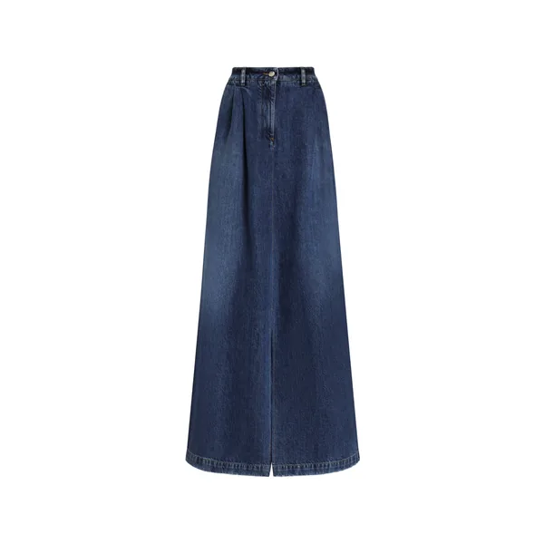 Long denim skirt