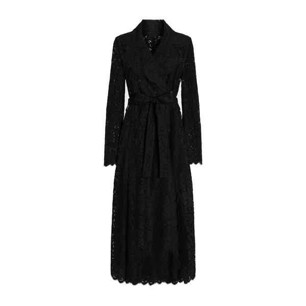 Dolce & Gabbana Long double-breasted cordonetto lace coat