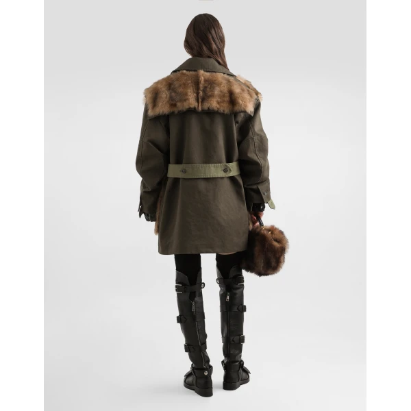 Dolce & Gabbana Long jacket in resin-coated gabardine, view 3