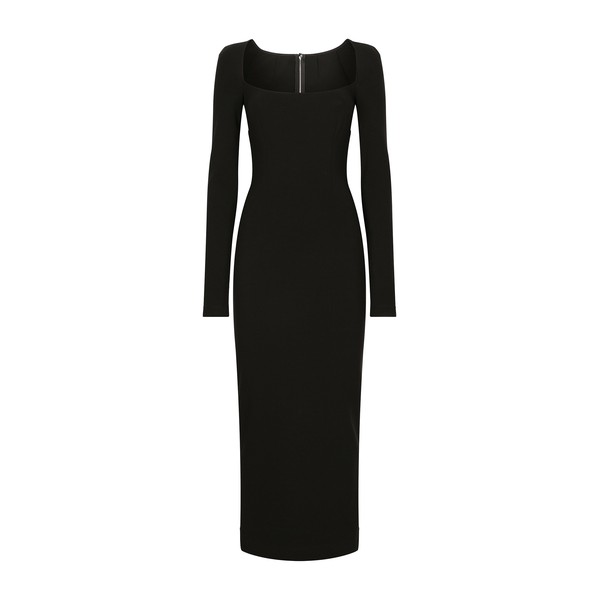 Dolce & Gabbana Long-sleeved jersey Milano rib sheath dress: Dress