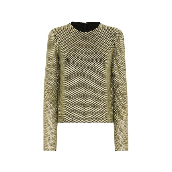 Dolce & Gabbana Long-sleeved top in crystal mesh