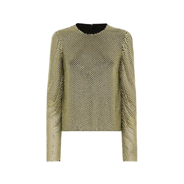 Dolce & Gabbana Long-sleeved top in crystal mesh
