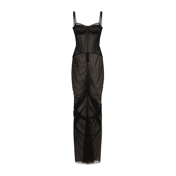 Dolce & Gabbana Long tulle dress with corset details