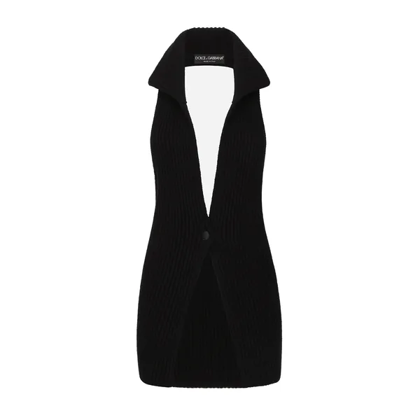 Dolce & Gabbana Long wool fisherman’s rib-knit vest