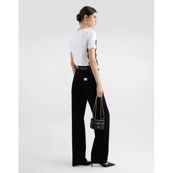 Dolce & Gabbana Loose denim jeans with pressed pleat, view 3
