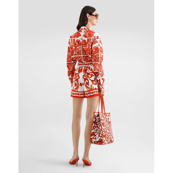 Dolce & Gabbana Majolica-print bermuda poplin shorts, view 3