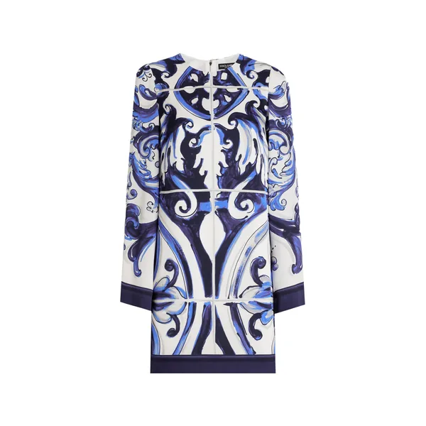 Dolce & Gabbana Majolica-print charmeuse dress