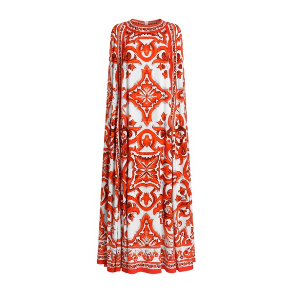 Dolce & Gabbana Majolica-print charmeuse dress