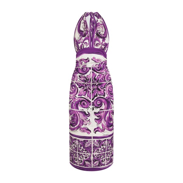 Dolce & Gabbana Majolica-print charmeuse dress