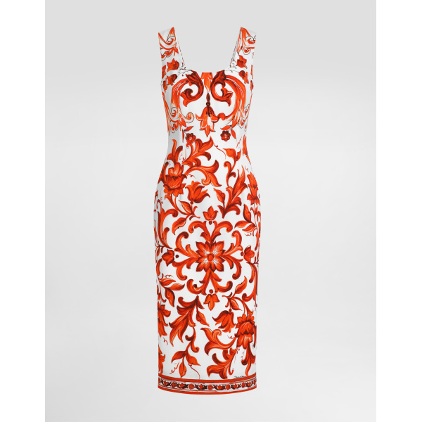 Dolce & Gabbana Majolica-print charmeuse dress