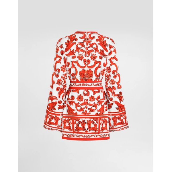 Dolce & Gabbana Majolica-print charmeuse shirt, view 2