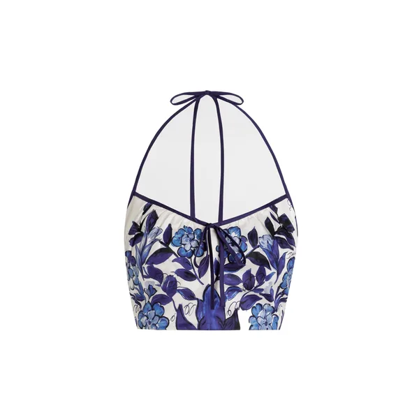 Dolce & Gabbana Majolica-print cotton satin top