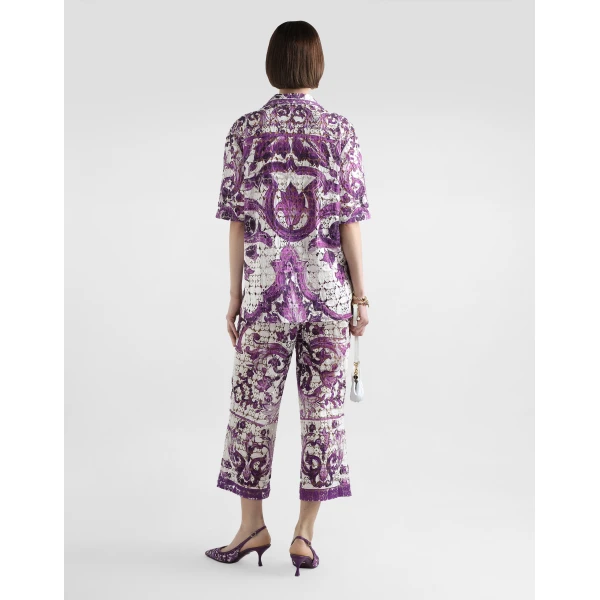 Dolce & Gabbana Majolica-print crochet lace shirt, view 3