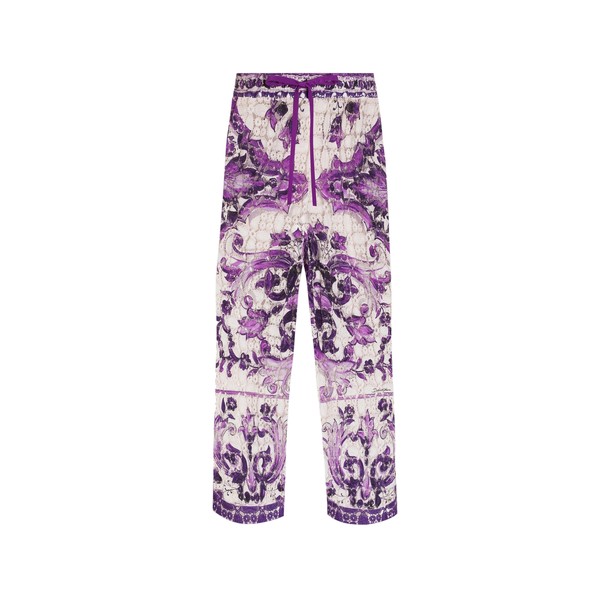 Dolce & Gabbana Majolica-print crochet lace trousers