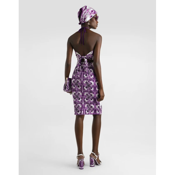 Dolce & Gabbana Majolica-print fitted skirt, view 3