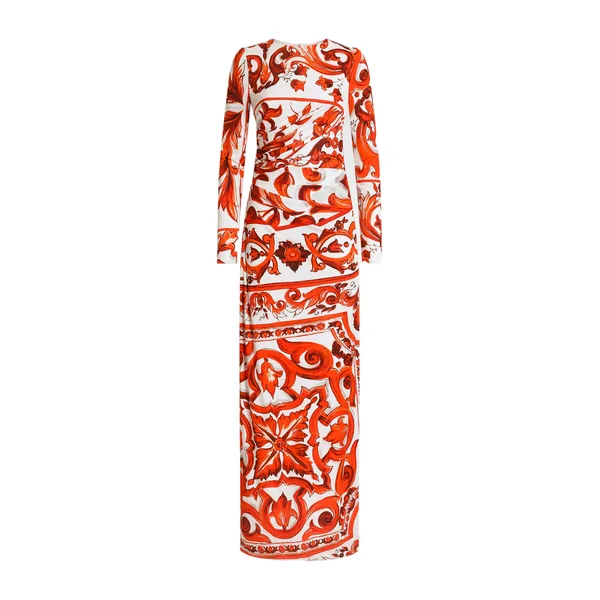 Dolce & Gabbana Majolica-print organzine long dress