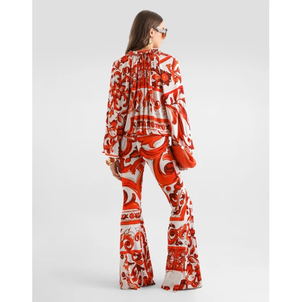 Dolce & Gabbana Majolica-print organzine top, view 3