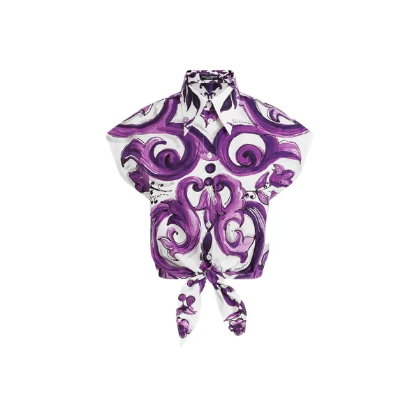 Majolica-print poplin shirt